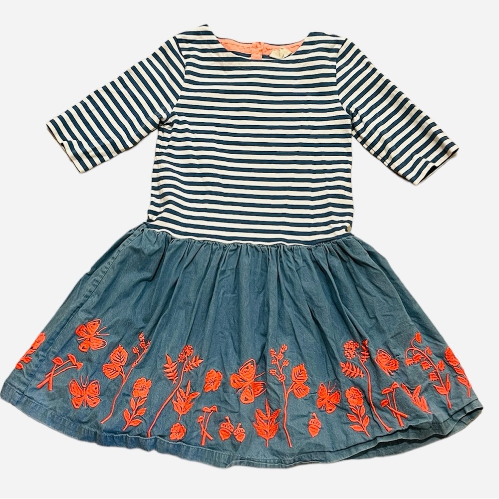 Mini Boden 9-10 short sleeve embroidered dress